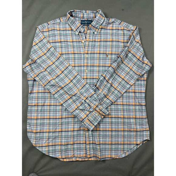 Ralph Lauren Classic Fit Men's Casual Botton Down Plaid Shirt Heavy Weight XXL - Picture 1 of 4
